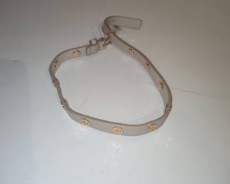 Tory Burch Logo Studded Leather Belt