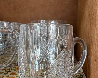 Mikasa "Christmas Tree" Crystal Glass Mugs