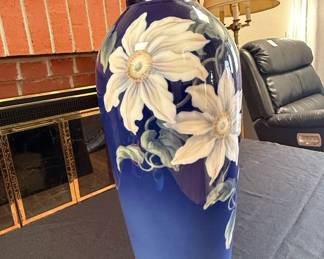 Bing & Grøndahl "Copenhagen Blue" Vase with Anemone Motif