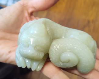 Carved Jade Mythical Beast Pendant (Pixiu)