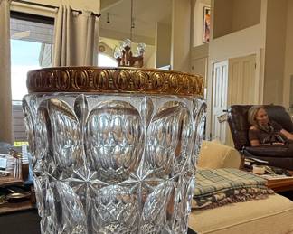 Saint-Louis Attributed Crystal Ice Bucket with Gilt Bronze Mounts