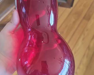 Moulin Rouge "Paris" "a teleflora® gift" Ruby Red Glass Vase