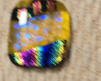 Dichroic Glass Pendant Necklace "L. Mazor"