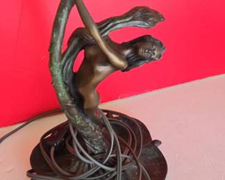 Gustav Gurschner Art Nouveau Nymph Lamp