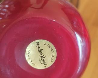 Moulin Rouge "Paris" "a teleflora® gift" Ruby Red Glass Vase
