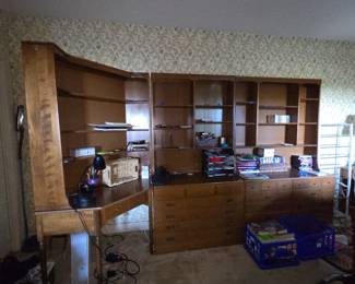 Ethan Allen Custom Room Plan (CRP) Oak Desk and Bookshelf Unit