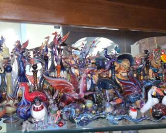 Assorted Blown Glass Figurines and Vases, including Murano style animals