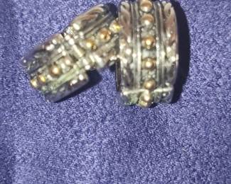 Sterling Silver Bead and Scroll Ring Set