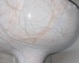 Vintage Torchiere Floor Lamp with Marble Base and Swirl Glass Shade