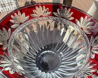 Mikasa "Corinth Ruby" Cut to Clear Crystal Bowl