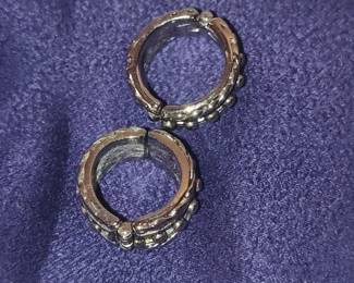 Sterling Silver Bead and Scroll Ring Set