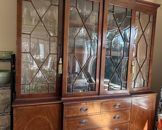 Mahogany Breakfront China Cabinet