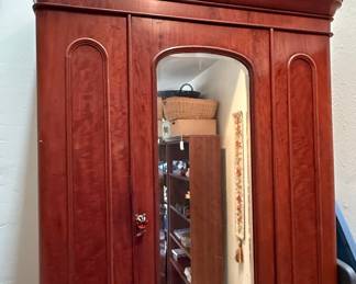 Victorian Mahogany Armoire with Mirror