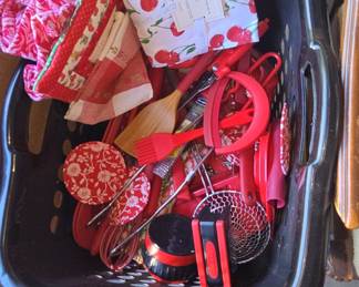 Red Kitchen Gadget and Textile Bundle