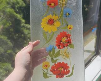 Vintage Floral Plastic Serving Tray