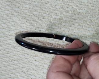 Black Bakelite Bangle Bracelet