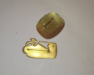 Vintage Angel Brooch and Cloisonné Pin Set