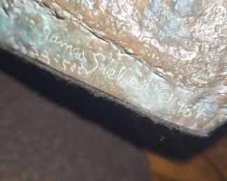 Bronze Mermaid Siren Statue on Beach Rock by James Siebert