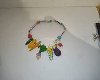 Handmade Ceramic Vegetable Charm Necklace