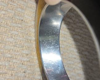 Bakelite and Silver Bangle Bracelet