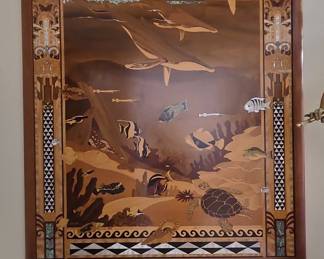 Marquetry Marine Life Wall Art by J.W. Hauen