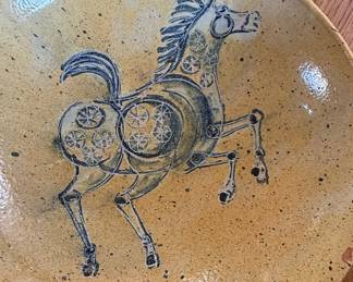 Stoneware Horse Plate by Hadley Pottery