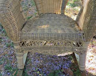 Antique Victorian Wicker Armchair
