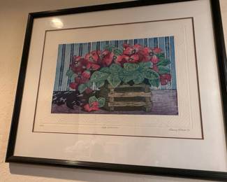 Kate H. Freeman Lithograph Print - "Red Geraniums"