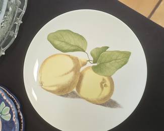 Hutschenreuther Porcelain Plate with Botanical Fruit Motif (Set of 3)