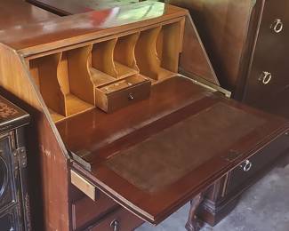 Antique Queen Anne Style Mahogany Secretary Desk