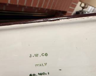 J.W. Co. Italy Ceramic Cookie Jar with Children Motif