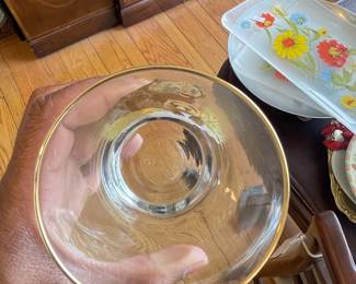 Grizzly Bear and Cub Glass Tumbler with Gold Rim