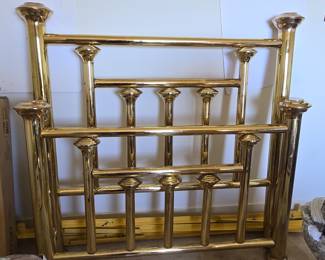 Brass Hollywood Regency Style Bed Frame