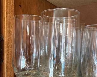 Vintage Clear Glass Tumblers with Swirl Base