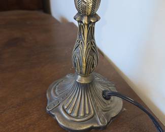 Reverse Painted Floral Glass Table Lamp