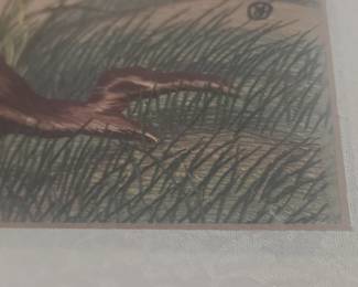 Vintage Japanese  silk Embroidery of Egrets and Water Lilies