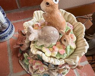 Fitz & Floyd "Woodland Spring" Ceramic Bunny Figurine