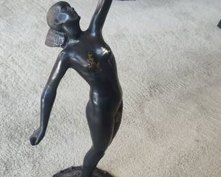 Art Deco Nude Female Figural Lamp Base - Possibly Frankart Style