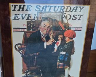 The Saturday Evening Post Cover "The Doctor and the Doll" by Norman Rockwell, March 9, 1929
