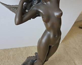 Bronze Nude with Wings Sculpture after A.A. Weinman