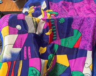 Abstract Art Silk Scarf - Paris-France