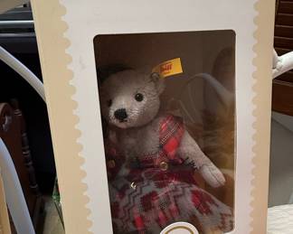 Steiff Classic Teddy Bear in Plaid Outfit
