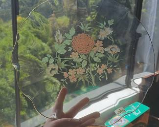 Viking Glass Floral Decorated Plate