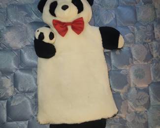 Panda Hot Water Bottle Cover with Baby Panda Accent
