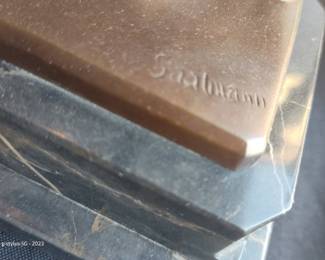 Art Deco Bronze Figurine of a Woman with Mirror and Comb, Signed 'F. Zaldivar'