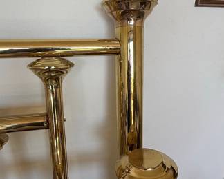 Brass Hollywood Regency Bed Frame Headboard