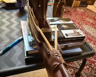 Hand-Carved Wooden Dragon Blowgun with Figures