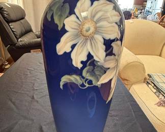 Bing & Grøndahl "Copenhagen Blue" Vase with Anemone Motif