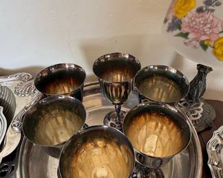 Reed & Barton "Jamestown" Silver Plate Wine Goblets (Set of 6)