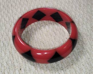 Bakelite Checkerboard Bangle Bracelet